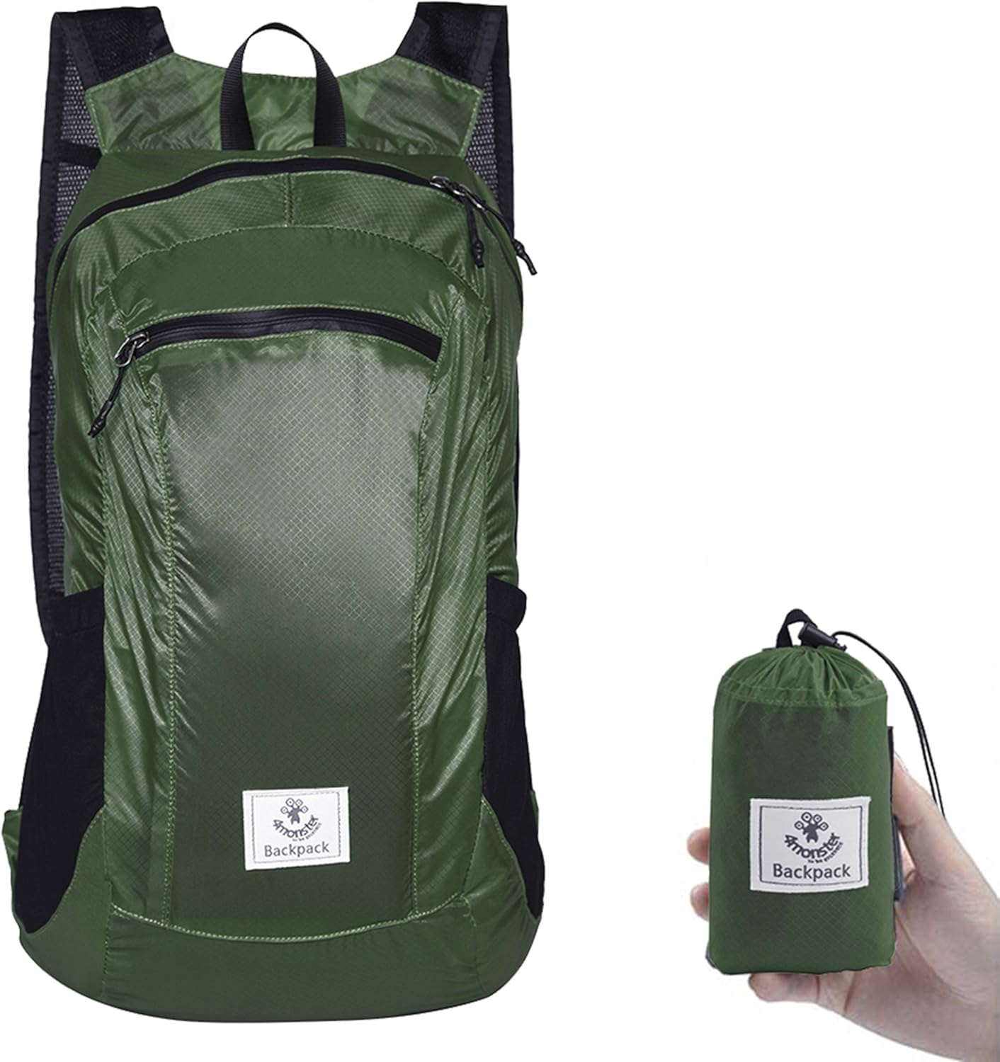 4Monster Hiking Daypack,Water Resistant Lightweight Packable Backpack for Travel Camping Outdoor