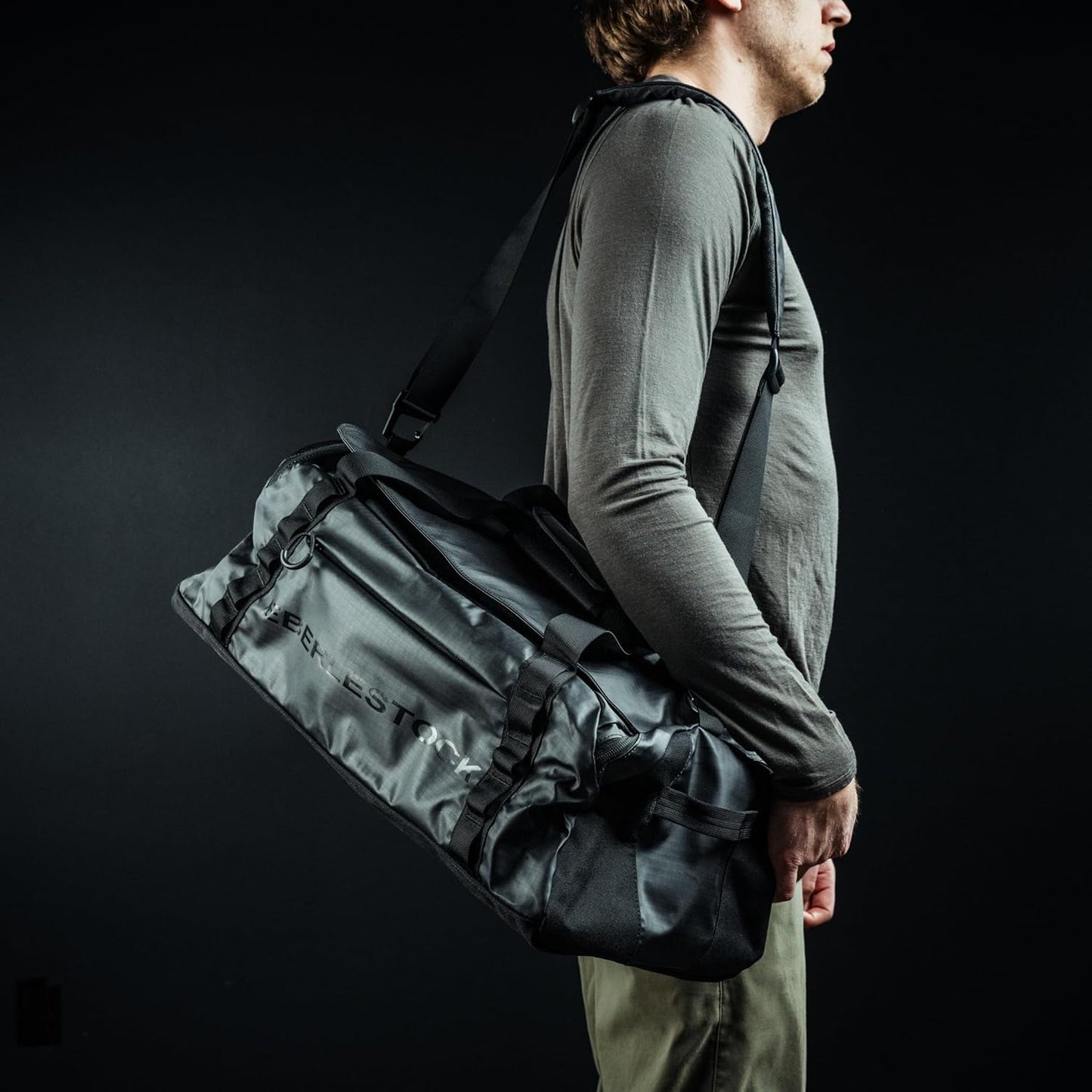 Eberlestock Hyllus Duffel Bag for Men - Durable, Water-Resistant, Small Men's Duffle Bag with Zipper Pockets, Ideal for Travel & Gym, Tactical Gear Bag, Hunting, Fishing, Camping - Military Green, 45L