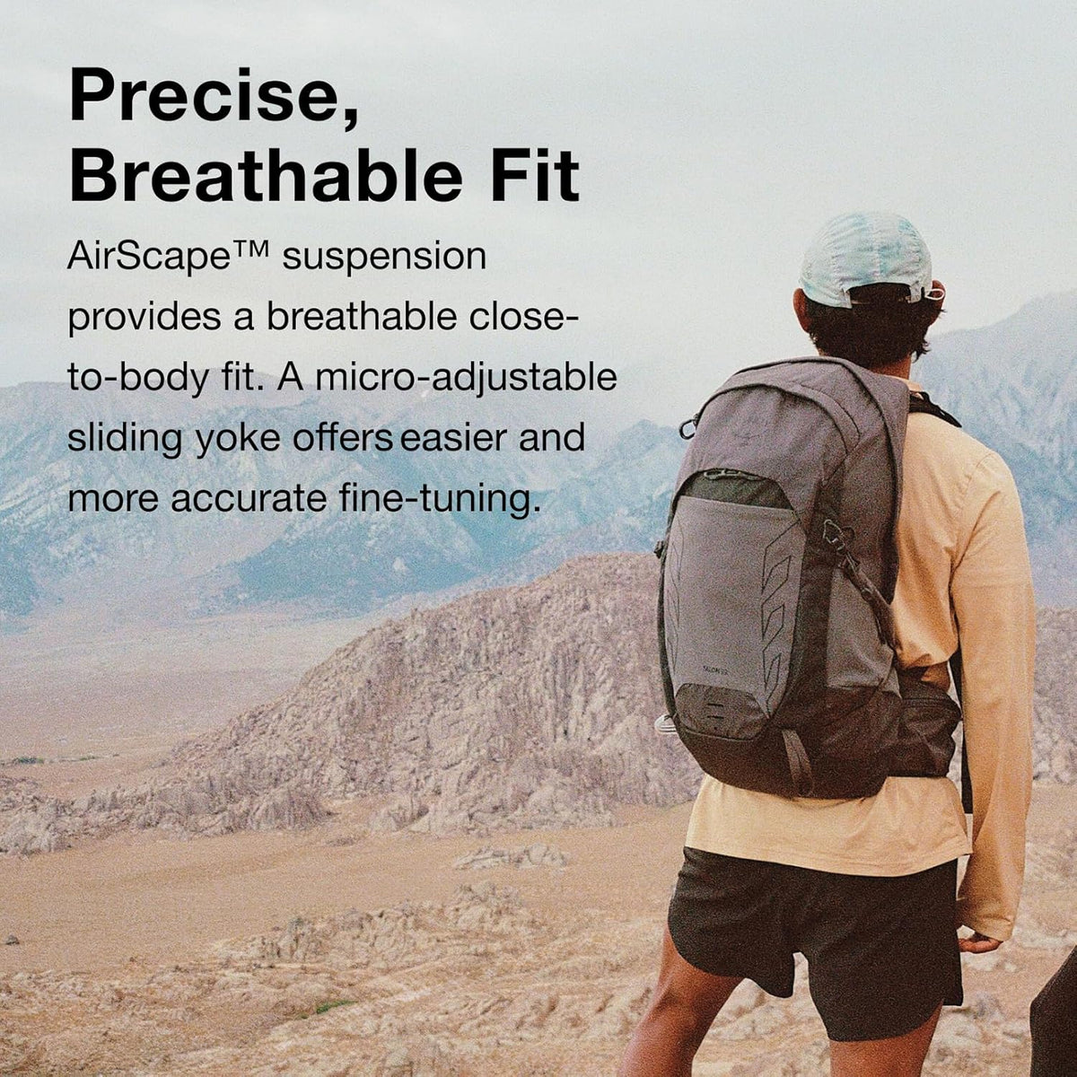 Osprey Talon 22L Men's Lightweight Hiking Backpack with Hipbelt, Phantom Grey/Dark Charcoal