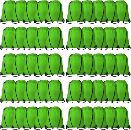 60 Pieces Drawstring Backpack Bags Sports Sackpack Bulk Cinch Gym Bag for Women Men Outdoor Sports Backpack for St. Patrick's Day Gift (Green)