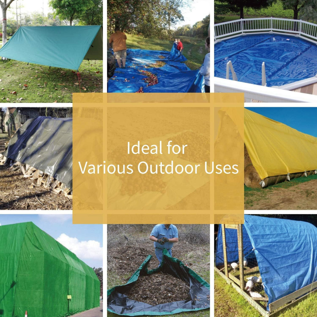 GUARD SHIELD Tarp Green 10x12 Feet Multi Purpose Waterproof Poly Tarp Cover 5mil