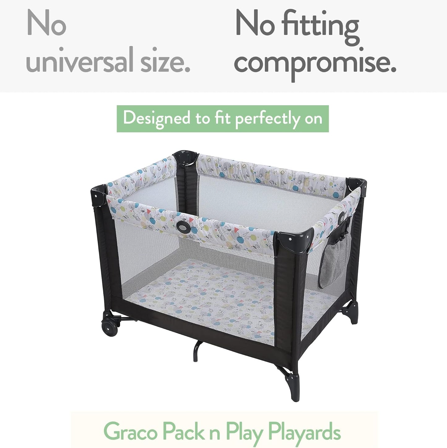 Pack and Play Sheets Fitted – Compatible with Graco Pack n Play Playard Crib and Other 27 x 39 Inch Playpen Mattress – Snuggly Soft 100% Jersey Cotton – Beige + Rusty Brown – 2 Pack