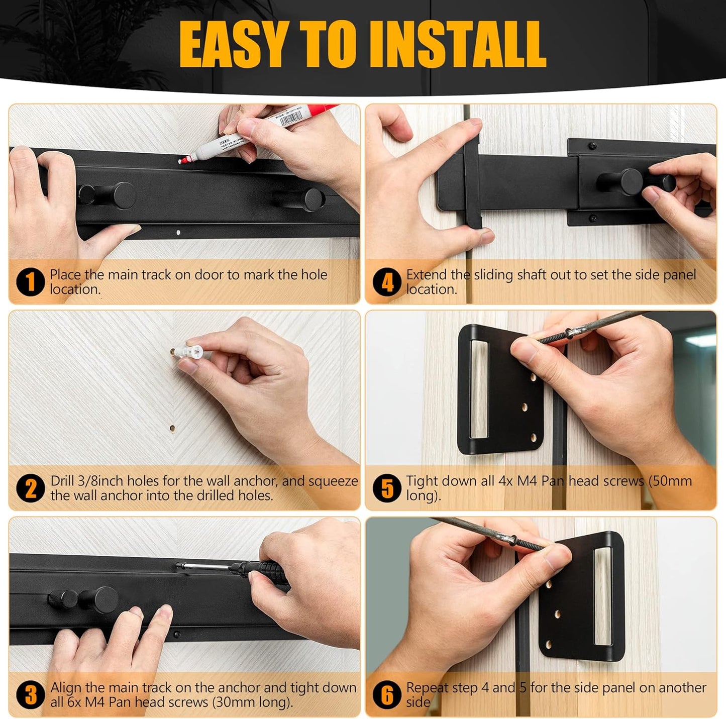 Door Bar Lock - Patented Door Barricade Security Bar - Home Safety Improvement, Door Reinforcement, Childproof, Break-in Prevention - Premium Grade Steel Door Mount for 26''-37'' Wide Doors