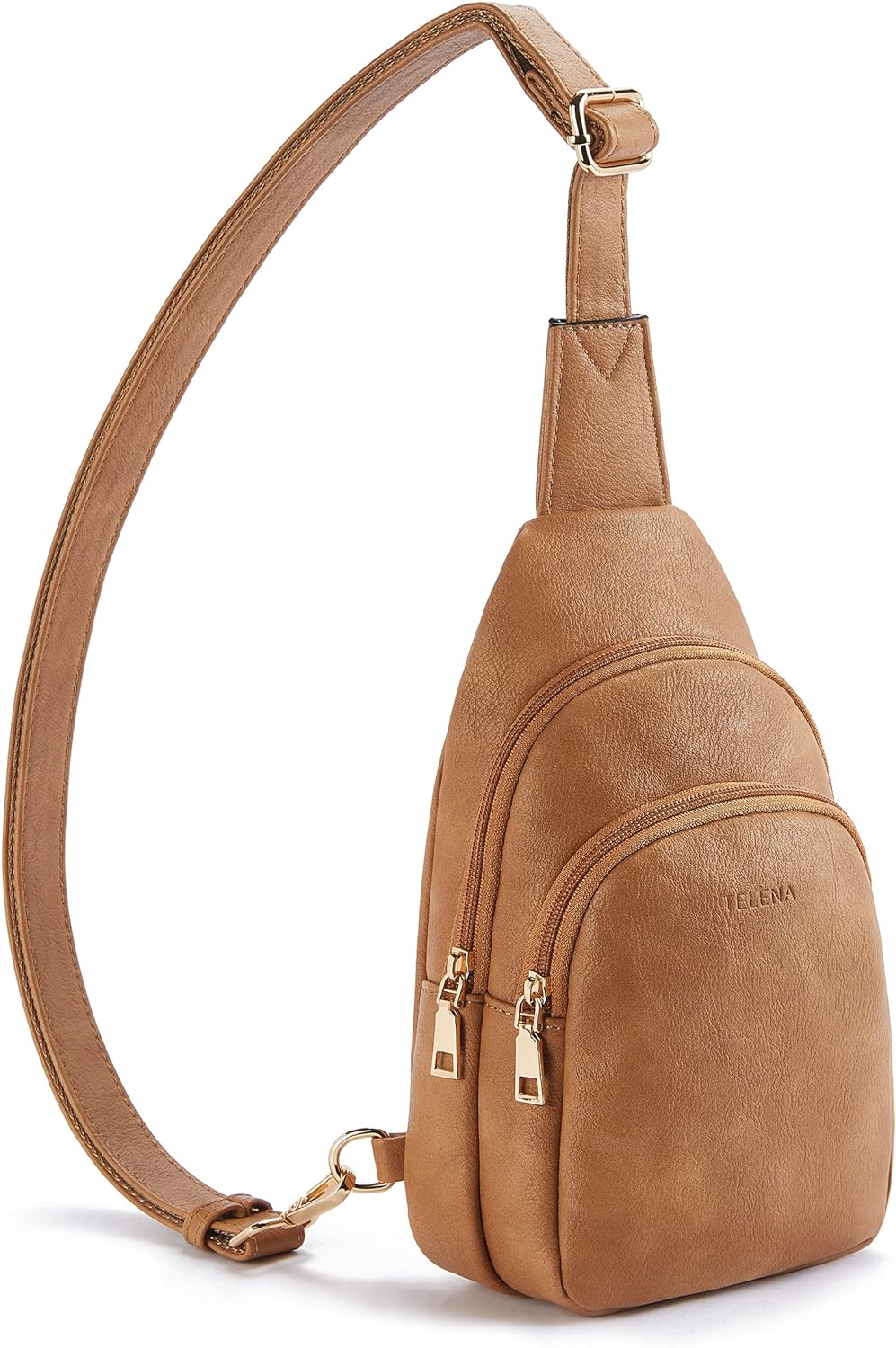 Telena Small Sling Bag for Women Leather Crossbody Fanny Packs Chest Bag for Women