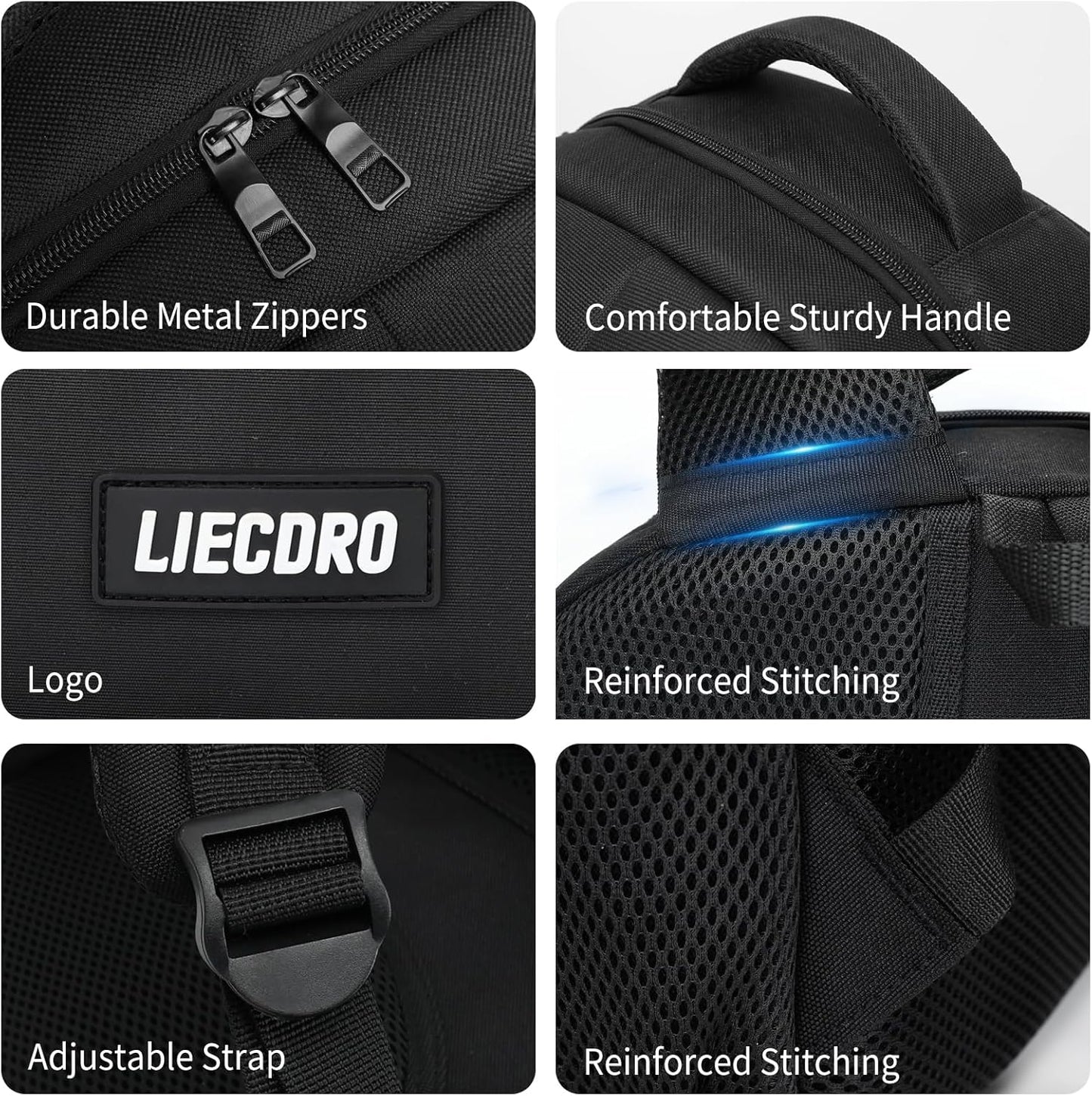 Black Backpack for Men, Backpack for School, School Backpacks for Boys Teens, 15.6 inch Laptop Back Pack with USB Charging Port, Large College Book Bag, Business Work Travel Bookbag
