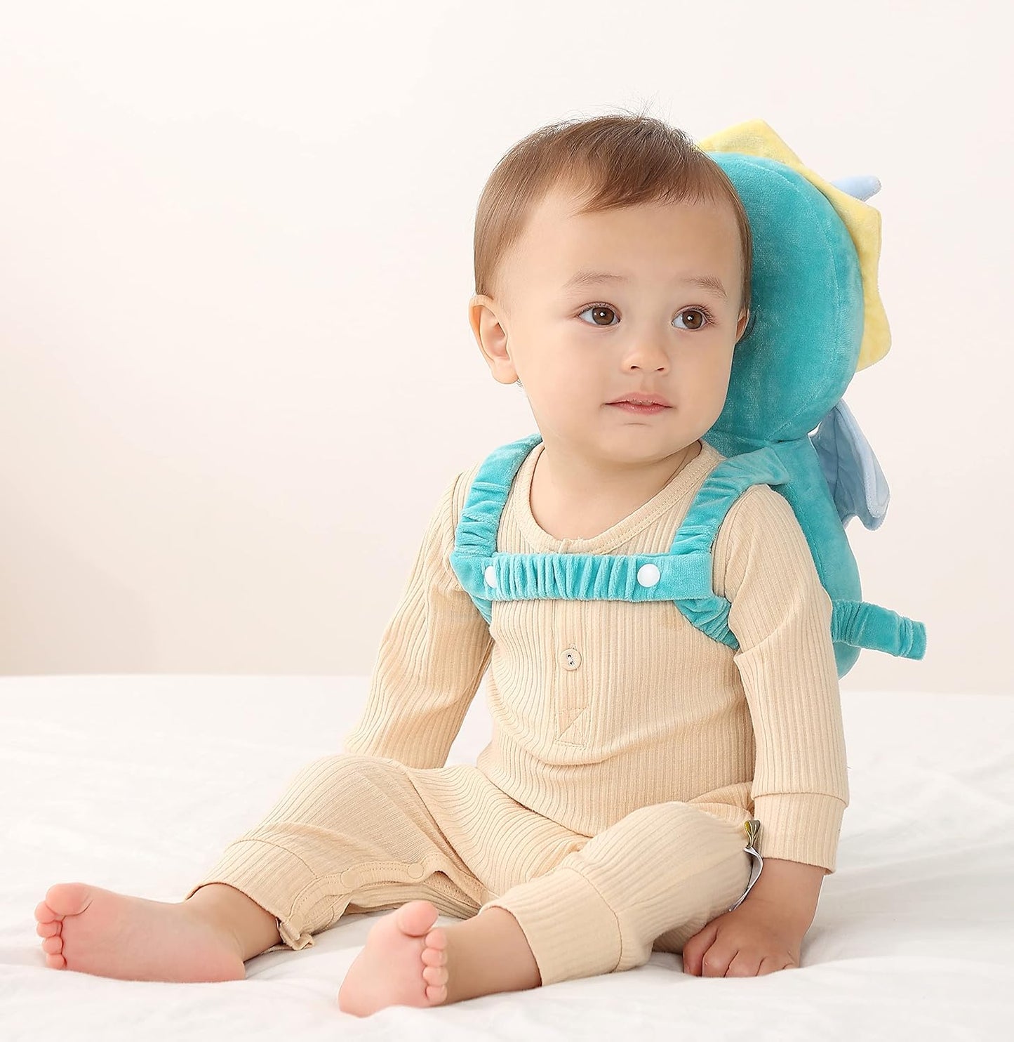 Feidoog Baby Head Protector Cushion Backpack with 3 Knee Pads for Walking & Crawling,Z-Pink
