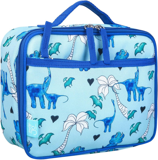 Wildkin JumpOff Jo Insulated Lunch Box – Durable, Reusable for Kids – Blue Dino