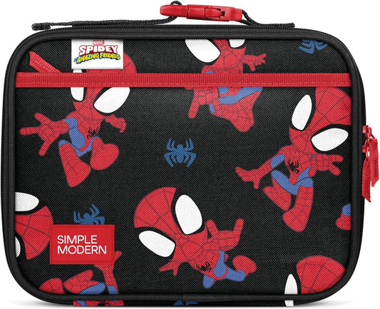 Simple Modern Marvel Kids Lunch Box for School | Reusable Insulated Lunch Bag for Toddler, Girl, and Boy | Exterior & Interior Pockets | Hadley Collection | Go Spidey Go