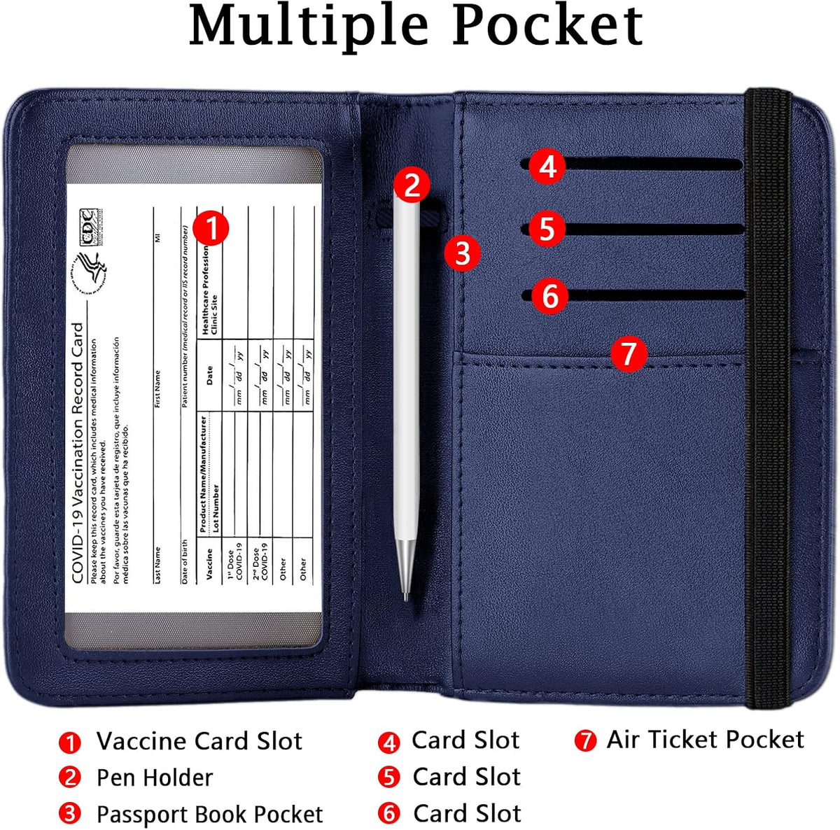 ZOPPEN Passport Holder Wallet, Passport Cover Travel Wallet Women Travel Essentials Accessories Document Organizer Travel Must Haves Rfid Blocking Cover Case for Women and Men, Blue