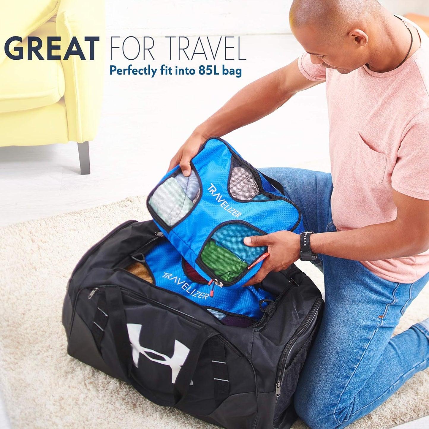 Travel Packing Cubes 5 pcs Luggage Organizer Set for Bag & Suitcase