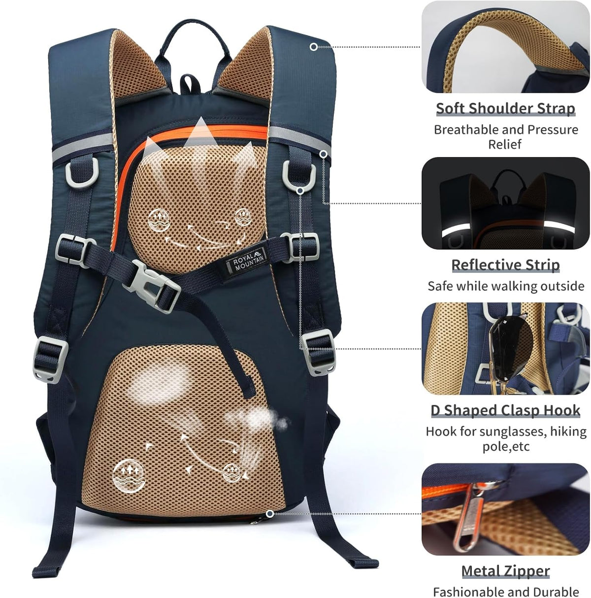 Hiking Backpack 30L Foldable Travel Daypack For Women Men,Camping Daypack Backpacks Lightweight,Durable Hiking Backpack Fit For Hiking,Daily Commuting,Short Trips.(With Rain-cover)