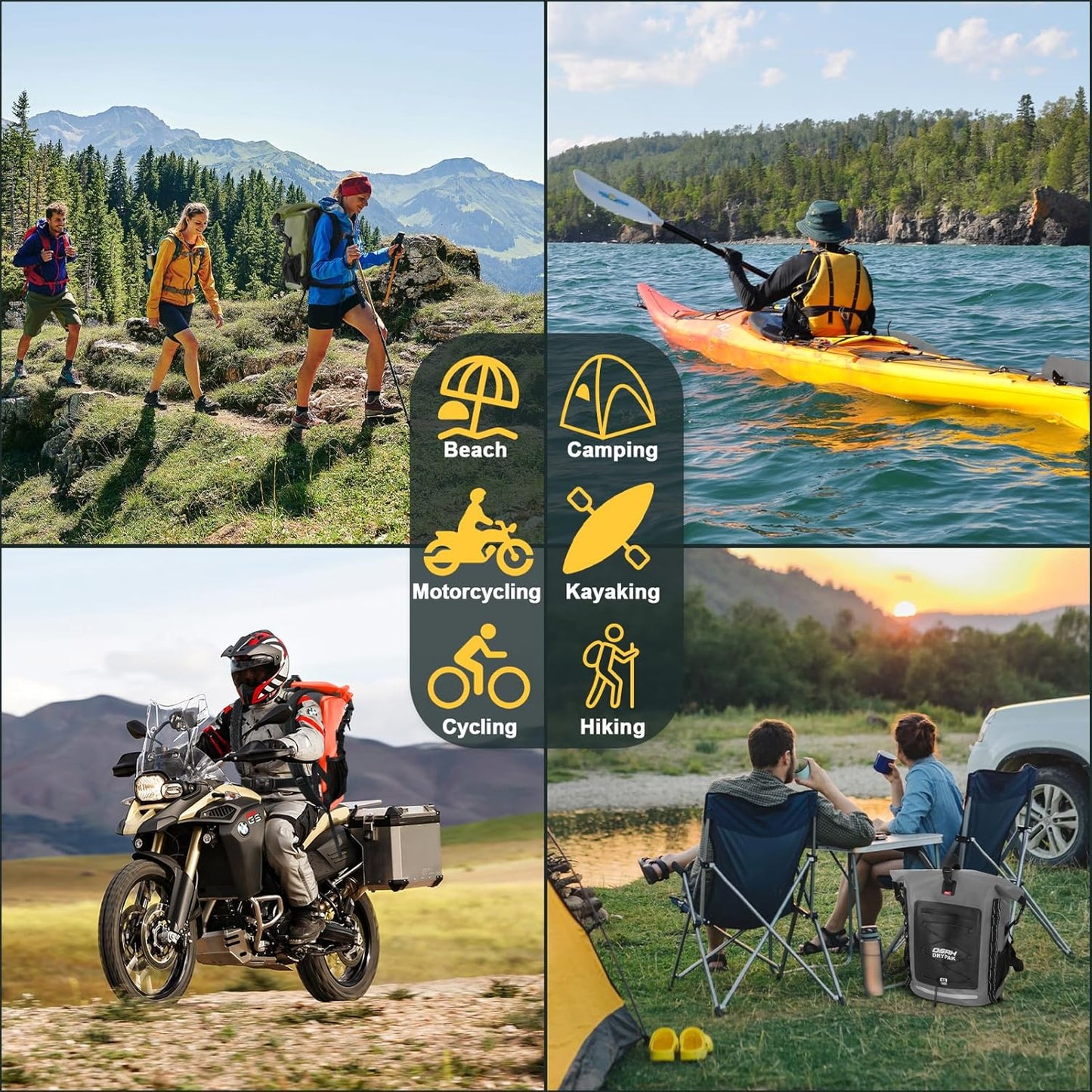 Waterproof Backpack Dry Bag 35L/55L/85L– Heavy Duty Roll-Top Hiking Backpack for Travel, Kayaking, Boating, Camping, Rafting and Fishing