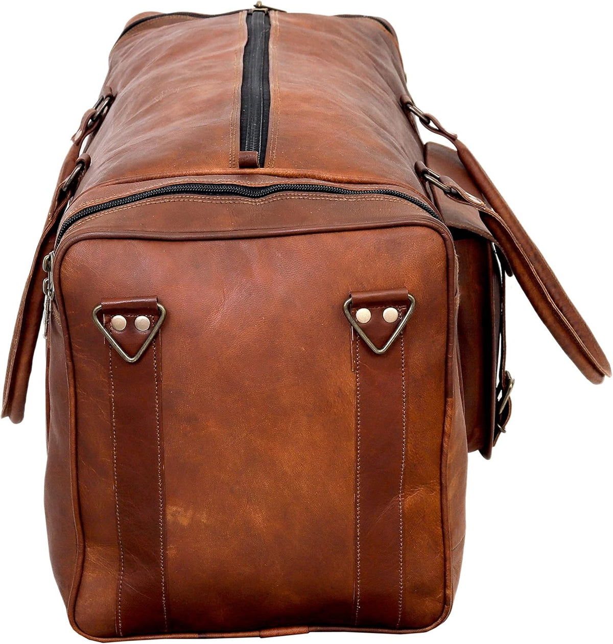 Leather Duffle Bag for Men Luggage Handmade Travel Bag Carry On Luggage Weekender Bags Overnight Gym Sports Cabin Holdall Bag For Airplanes Men And Women (28 Inch Brown)