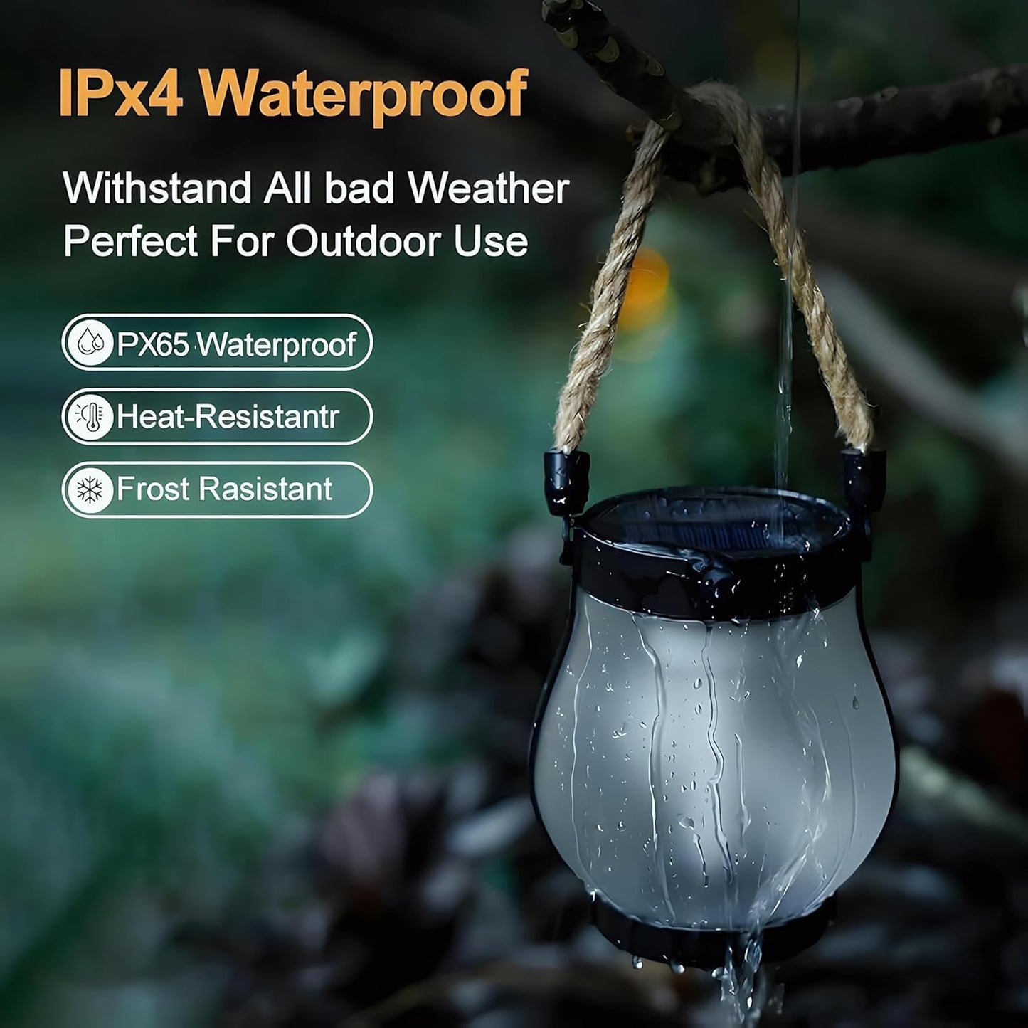 Kaliqo Solar Lantern Outdoor Lights Solar Lantern Waterproof Flickering Flame Hanging Lanterns for Patio Yard Garden Decor (1 Pcs)