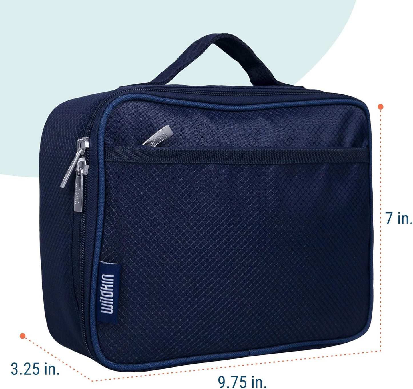 Wildkin Kids Insulated Lunch Box – Durable and Reusable for School & Travel - Rip-Stop Blue