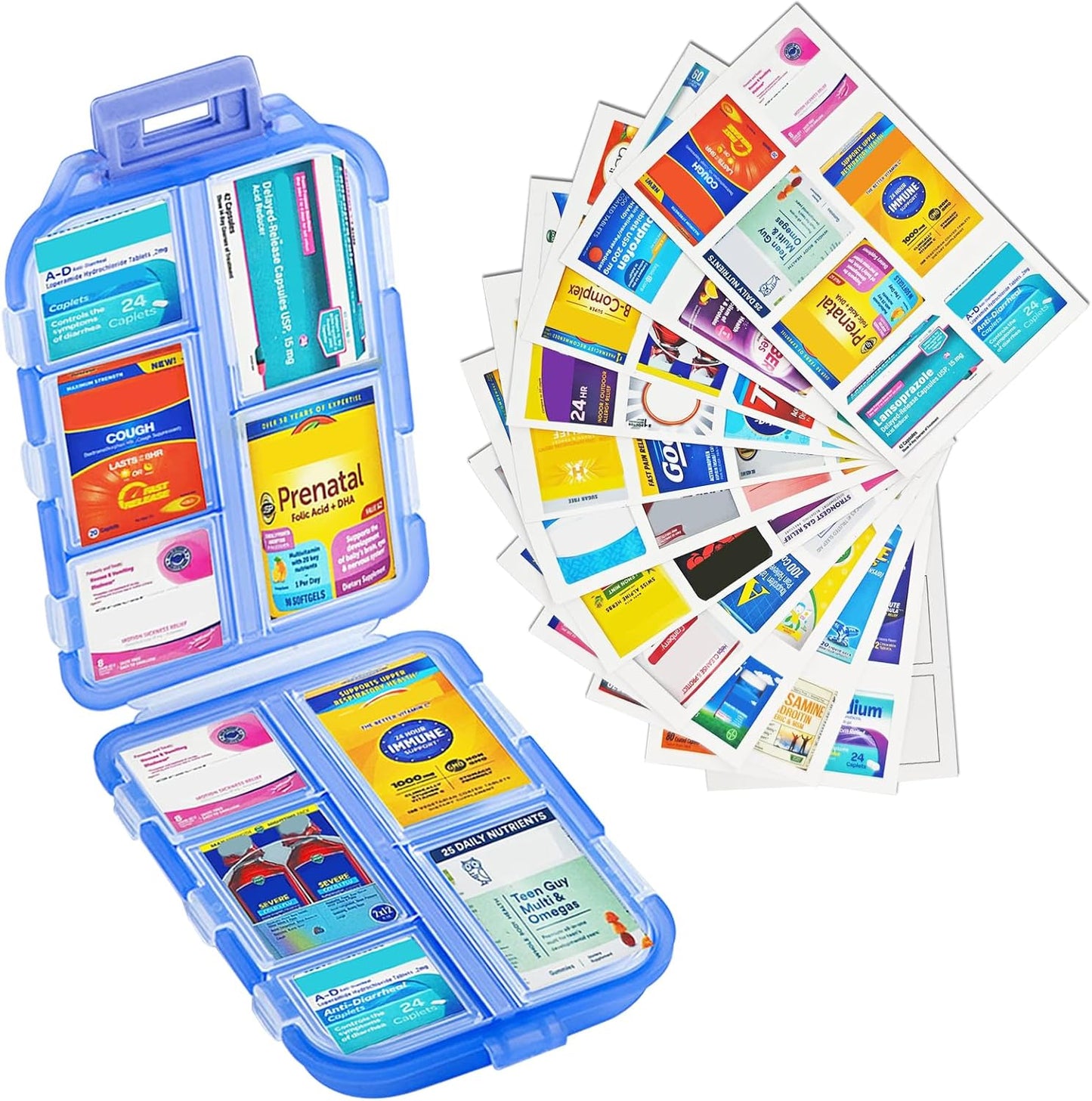 Small Pill Case Travel Pill Box Cute Pill Organizer for Purse Portable Daily Medicine Organizer 10 Compartment Pill Holder for Vitamins, Fish Oil, Supplements