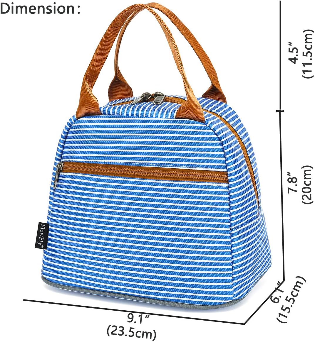 FlowFly Insulated Lunch Cooler Bag - Tote Bag Organizer for Women/Men, Royal