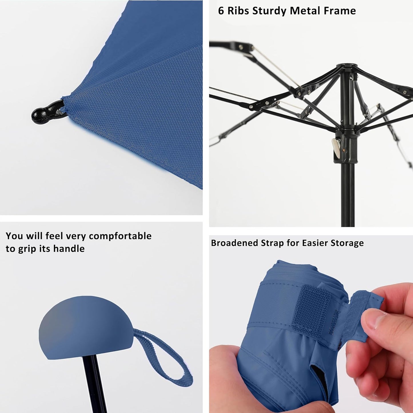 BAODINI Travel Mini Umbrella for Purse With Case Small Compact UV Sun Protection Sun Lightweight Tiny Pocket Umbrella for Women Kids and Men