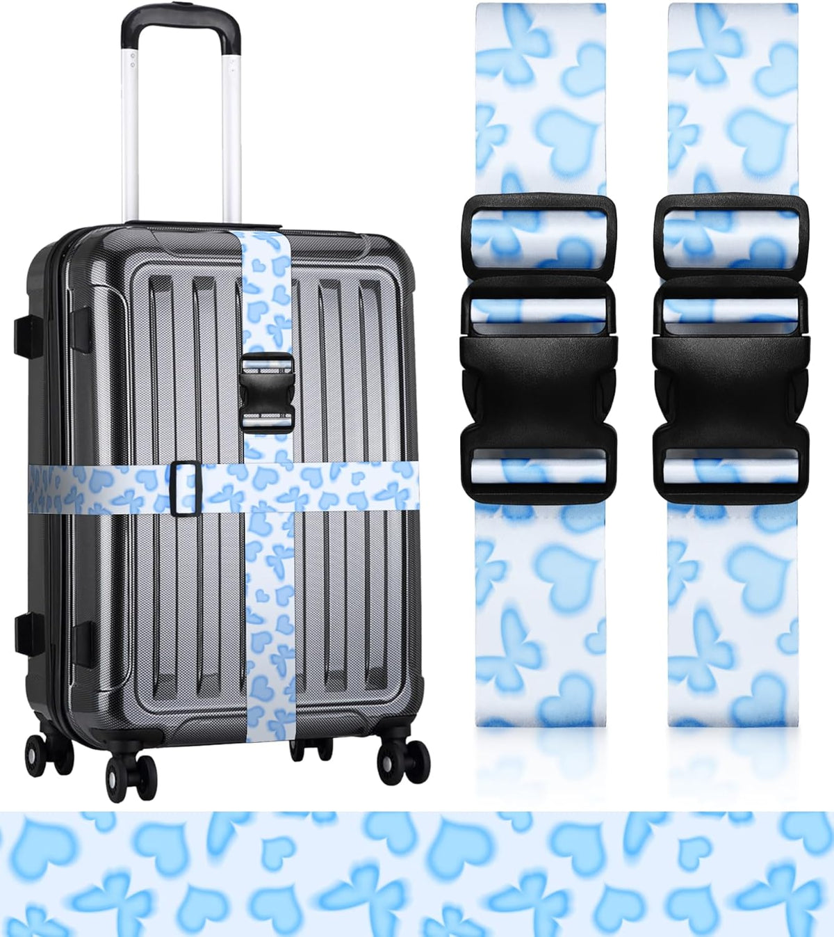 Luggage Straps for Suitcases Travel Belt Luggage Band Heavy Duty Traveling Luggage Identifier Cute Women Girls Unique Accesory,