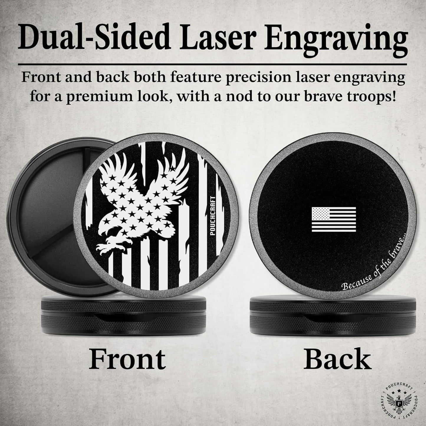 Metal Pouch Can | Metal Container | Slim EDC Pocket Tin | Airtight & Moisture-Resistant | Compact Daily Organizer | Pill Case & Travel Tin | Father’s Day Gift for Dad | (American Flag, Black, Tall)