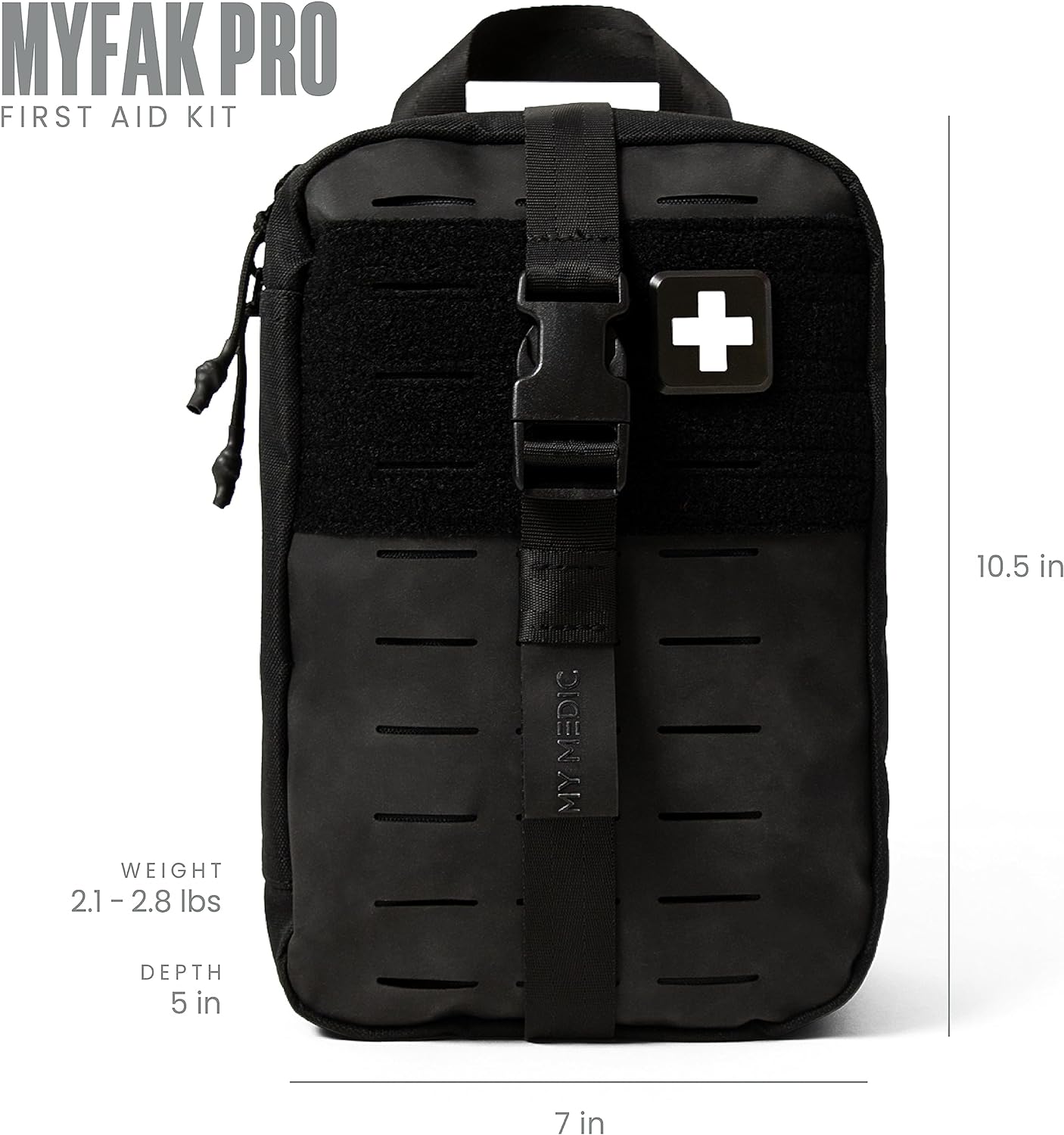 MY MEDIC MyFAK PRO Ifak First Aid Kit - 140 Life Saving Trauma and Medical Items - HSA FSA Survival Kit for Camping or Your Car - Black