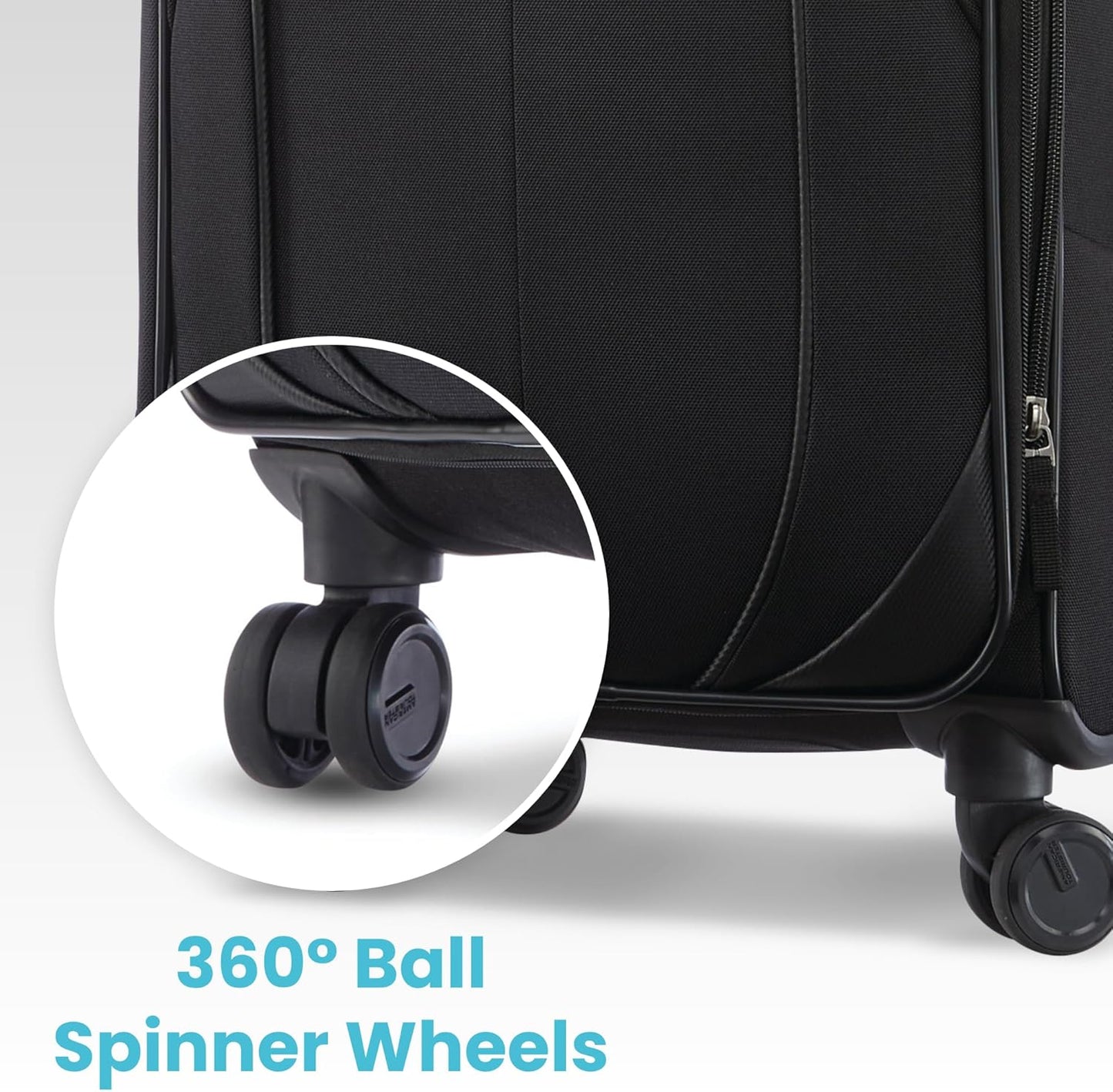American Tourister 4 KIX 2.0 Expandable Softside Luggage with Spinner Wheels, 28 SPINNER, BLACK