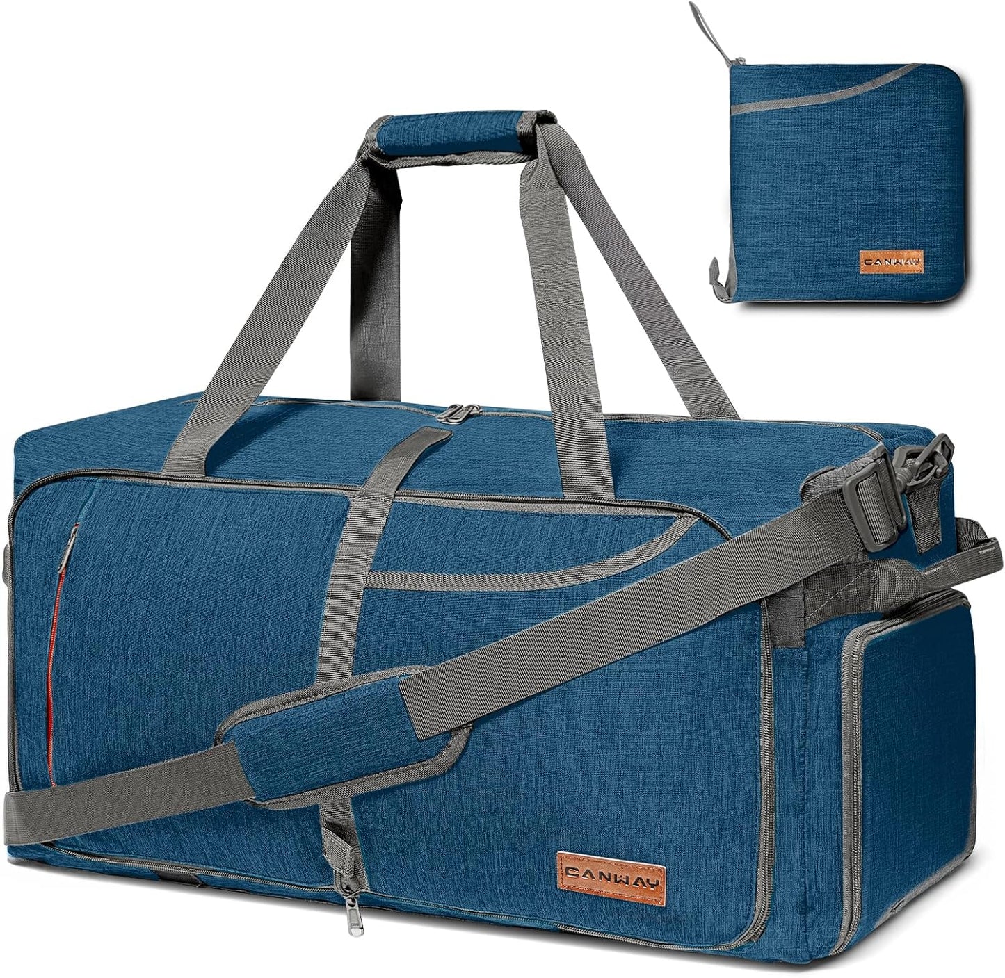 Canway 115L Travel Duffel Bag, Foldable Weekender Bag with Shoes Compartment for Men Women Water-proof & Tear Resistant