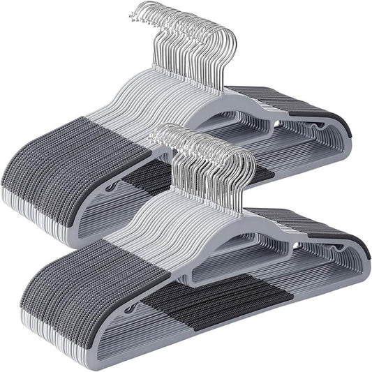 30 Pack Plastic Clothes Hangers Non Slip - 16.5 Inch Slim Space Saving Hangers for Closet, Heavy Duty Non-Slip Garment Hangers with 360° Swivel Hooks