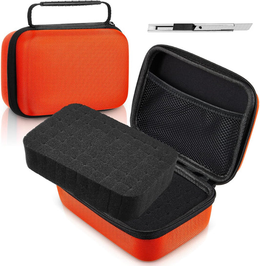 EVA Hard Case with Customizable Foam Protective EVA Carrying Case Shockproof Outdoor for Camera, Digital Products, Electronic Instruments with Knife(Orange,12.6 x 12.2 x 3.5 Inch)
