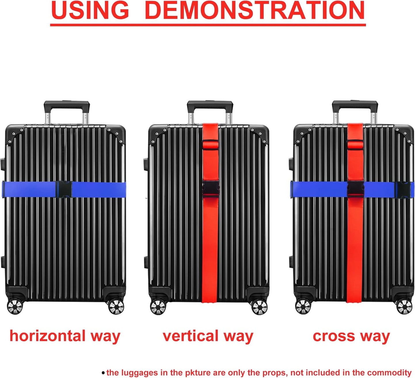 Luggage Straps for Suitcases TSA Approved Travel Belt 8 Pack by Chelmon (Mixed Colors)