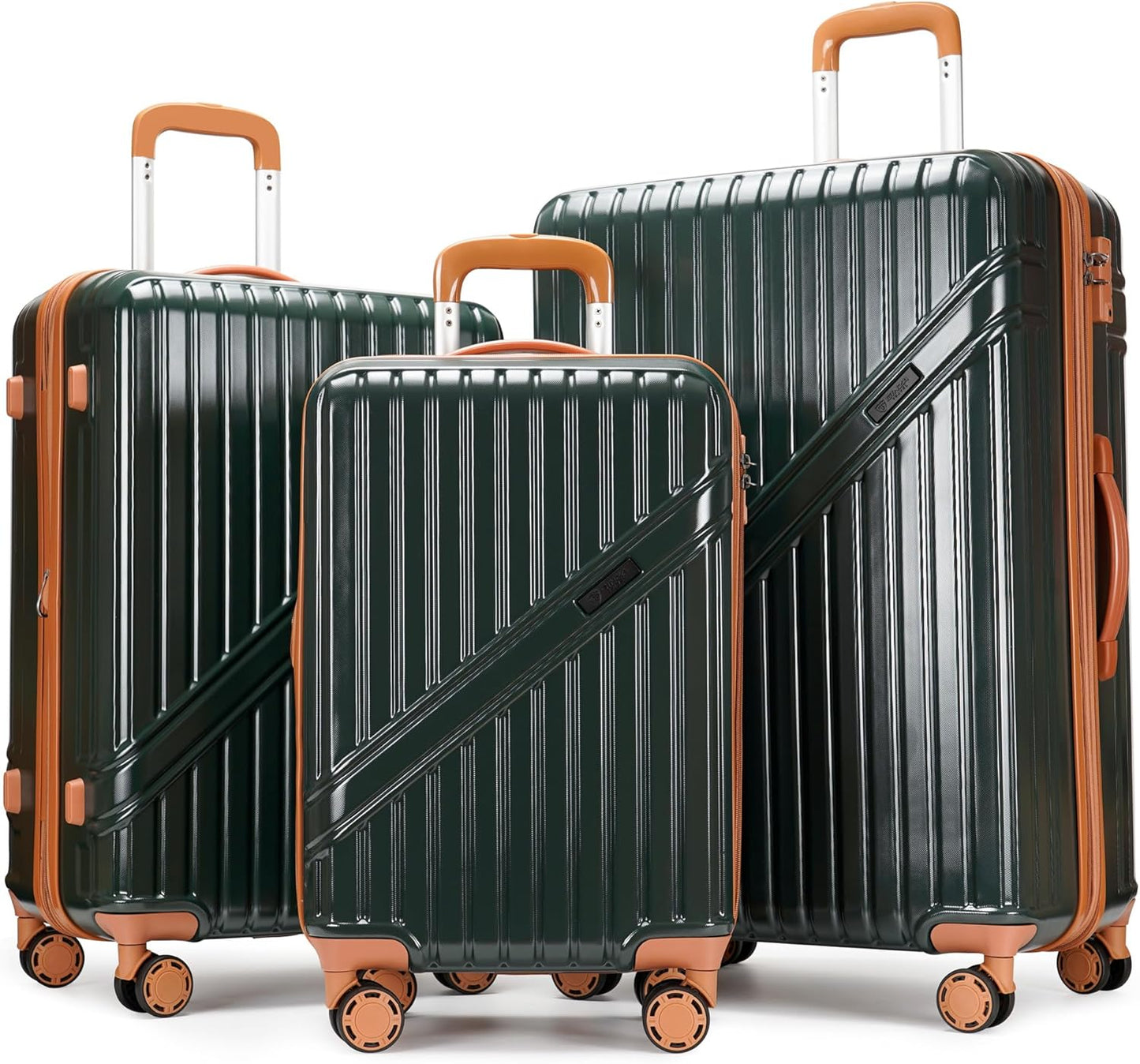GinzaTravel Luggage Sets 3-Piece Expandable Suitcases with Wheels PC+ABS Durable Hardside Luggage sets TSA lock