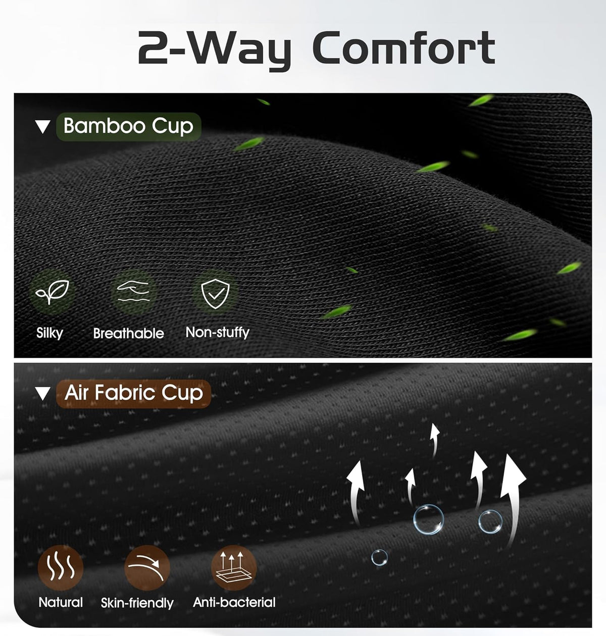 Bluetooth Sleep Mask with 2 Removable 3D Contoured Cup, Bamboo Cotton Bluetooth Sleep Headphones for Side Sleepers with Timming Setting, Blackout Eye Mask for Travel Meditation Men Women