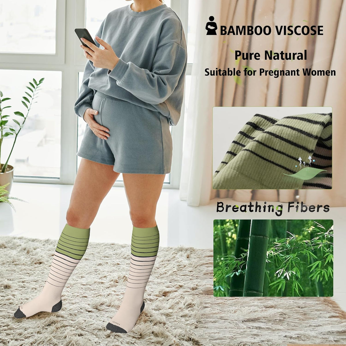 LEVSOX Compression Socks for Pregnant Women 20-30 mmHg Knee High Cute Funny Mens Supports Socks for Nurses, Medical, Travel