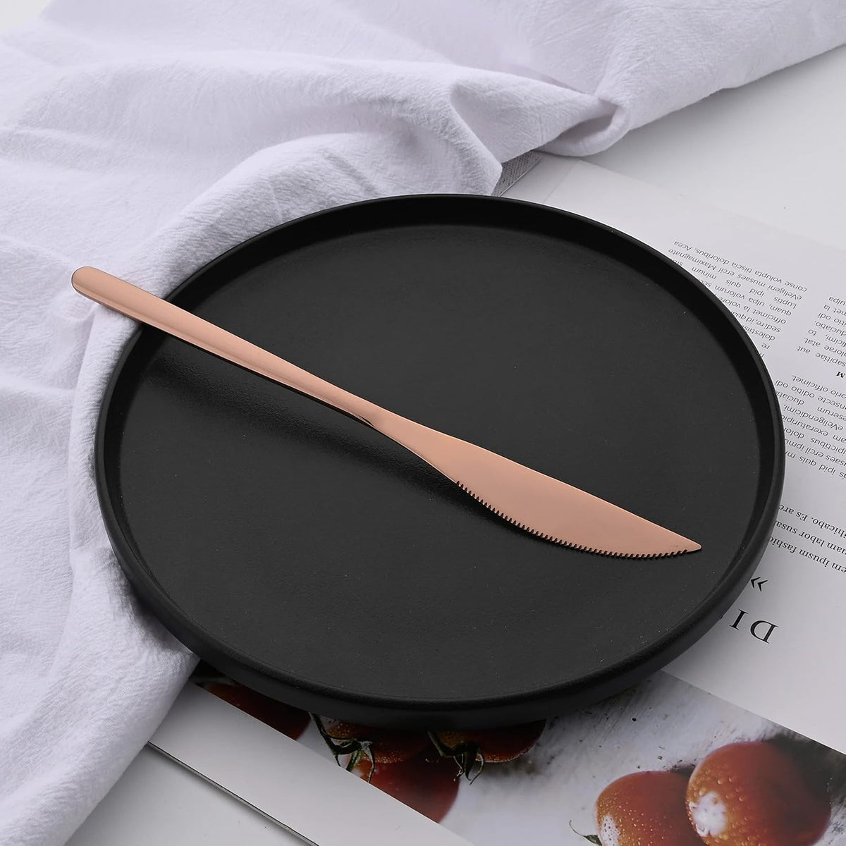 20 Pieces Silverware Set 304 Stainless Steel, Healthy & Eco-Friendly Silver Travel Mirror Polished Rose Gold Knife Fork Spoon Salad Fork Dessert Spoon Flatware Set, Service for 4