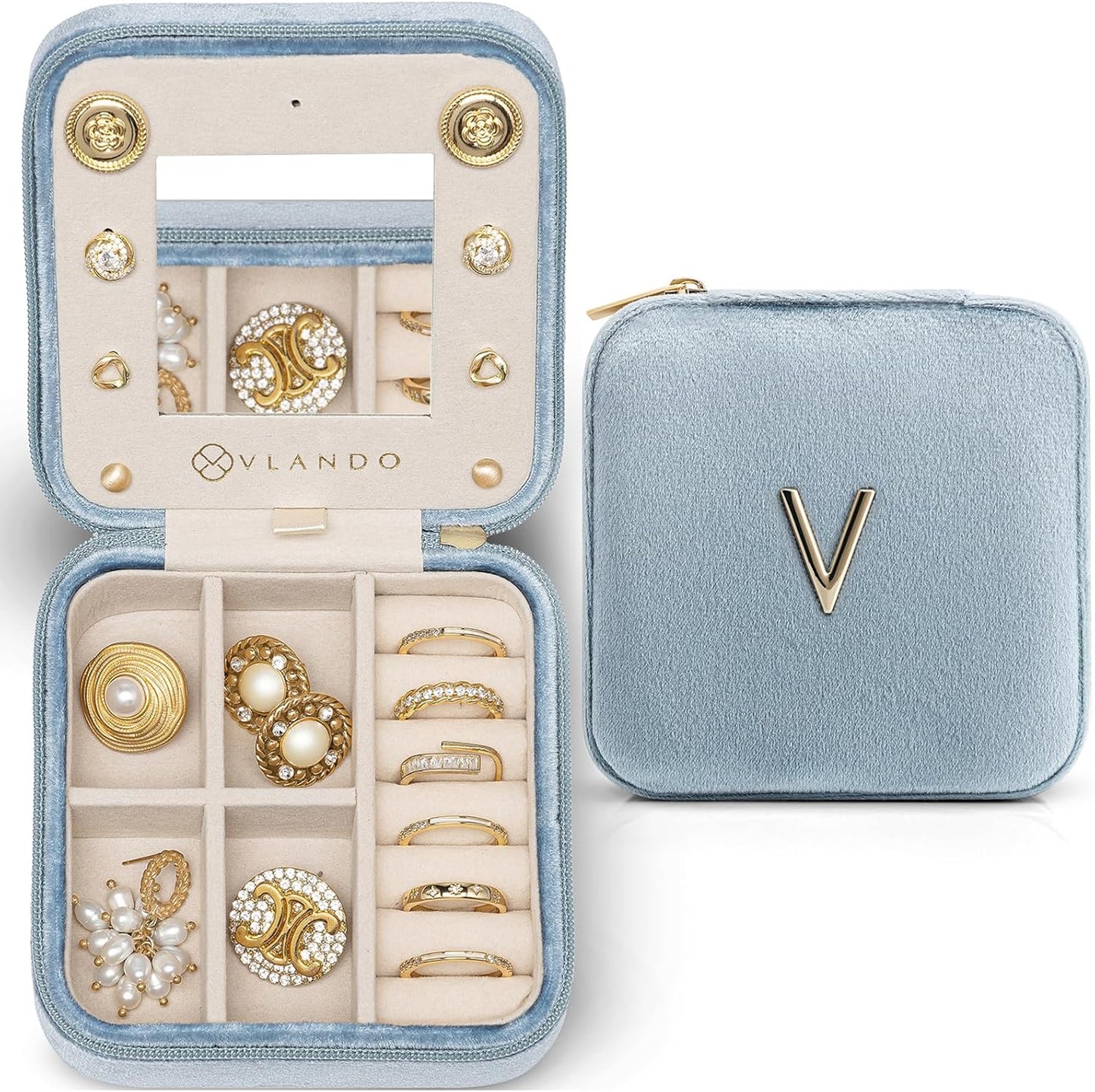 Vlando Travel Gifts for Women Girls, Birthday Gifts, Mothers Gifts, Travel Gifts for Women, Graduation Gifts for Her, Teacher Appreciation Gifts - Letter V, Navy Blue