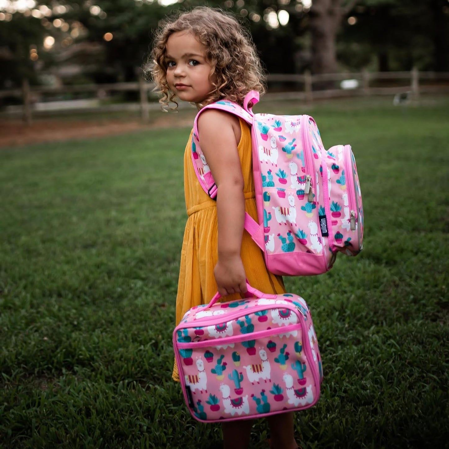 Wildkin Kids Insulated Lunch Box – Durable and Reusable for School & Travel - Llamas and Cactus