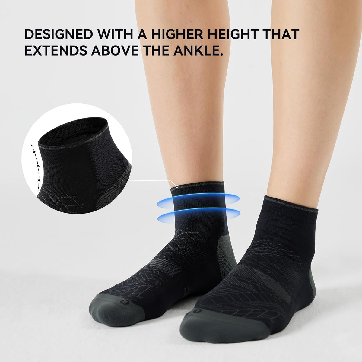 CS CELERSPORT 2/5 Pairs Ankle Compression Socks for Men and Women Running Athletic Socks