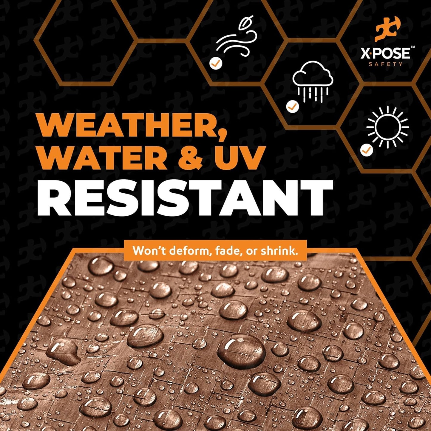 Multipurpose Protective Cover Brown Poly Tarp 20' x 20' - Durable, Water Resistant, Weather Resistant - 5 Mil Thick Polyethylene - by Xpose Safety