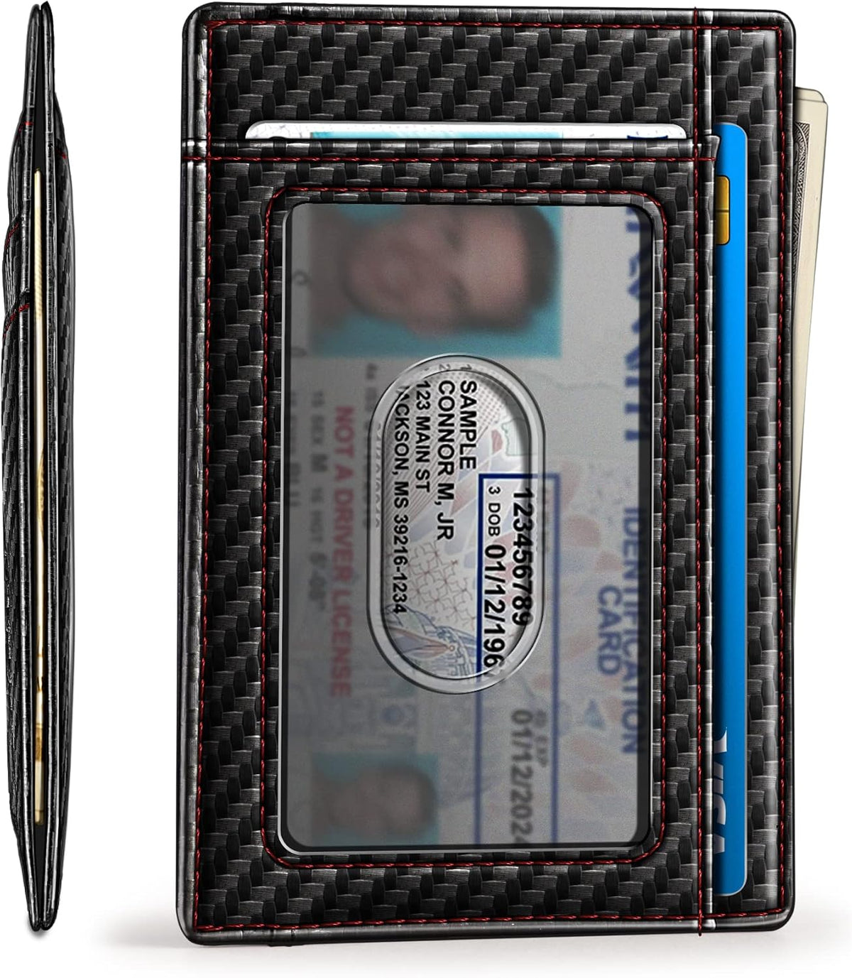 BULLIANT Slim Wallet, Skinny Minimal Thin Front Pocket Wallet Card Holder For Men 7Cards 3.15"x4.5",Gift-Boxed