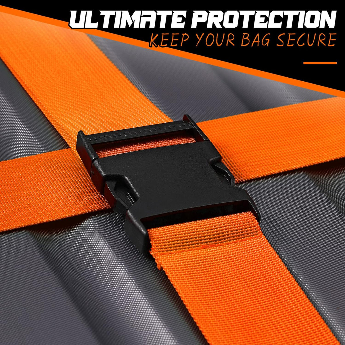 Eccliy 12 Pack Luggage Straps Suitcase Belts Wide Adjustable Packing Straps Travel Belts Accessories for Business Packing(Orange)