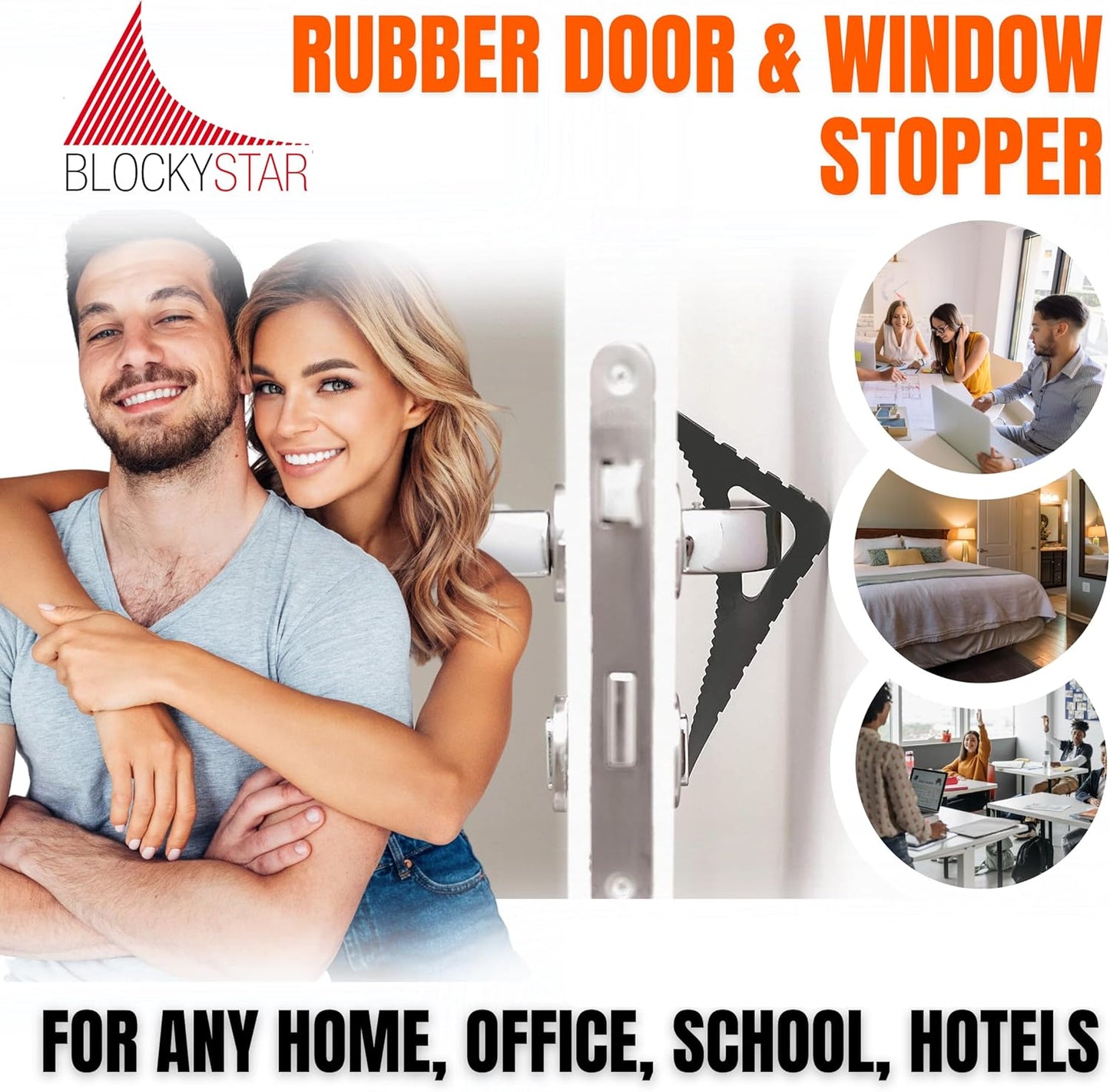 Door & Window Stopper - Flexible Rubber Door Stop, Award-Winning Wedge, Decorative Bottom Security, Colorful Large Doorstop