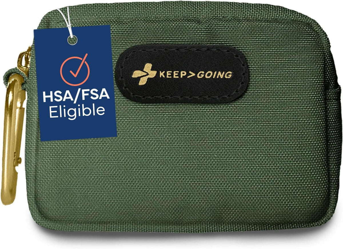 KeepGoing Small Travel First Aid Kit Kids – 60 Pc. Mini First Aid Kit for Purse, Diaper Bag, & Backpack with Latex-Free Bandages – 4 Oz., & 4.5 x 3.5 x 2 in, TSA-Approved