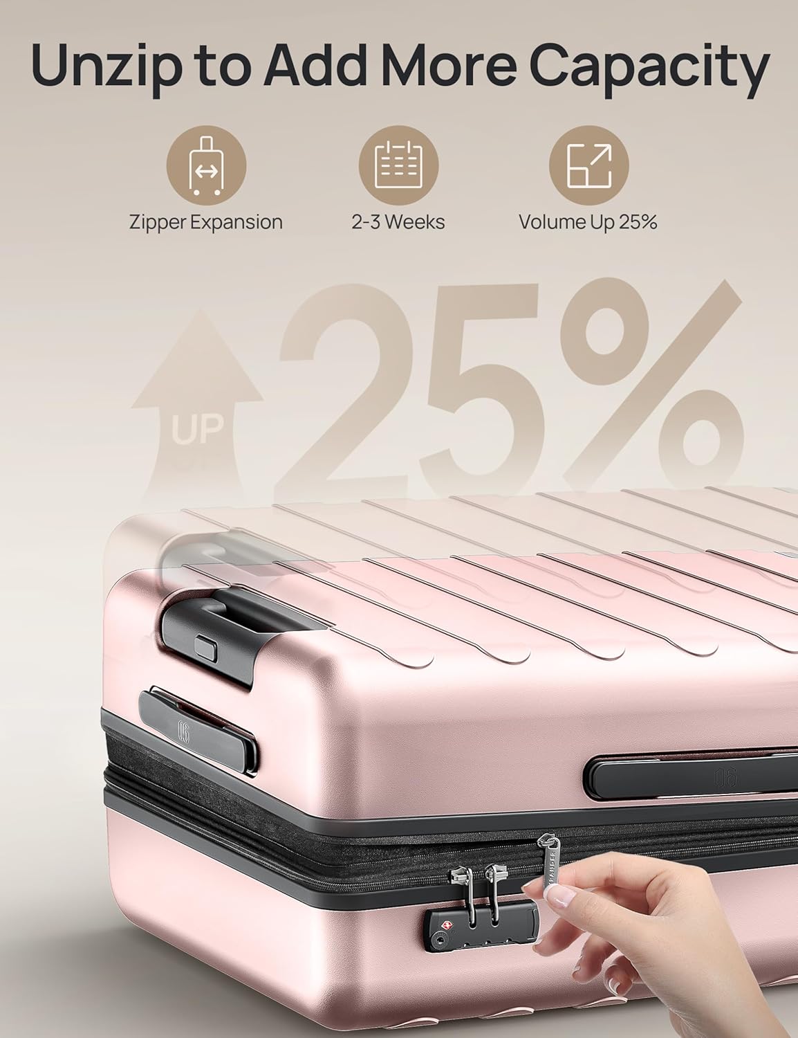 NINETYGO Luggage Sets 2 Piece, Carry On Luggage Airline Approved, Large Checked Luggage with Smooth Spinner Wheels, Expandable, Hard Shell PC Suitcase Sets, TSA Approved, 20in/28in (Pink, Rhine Max)