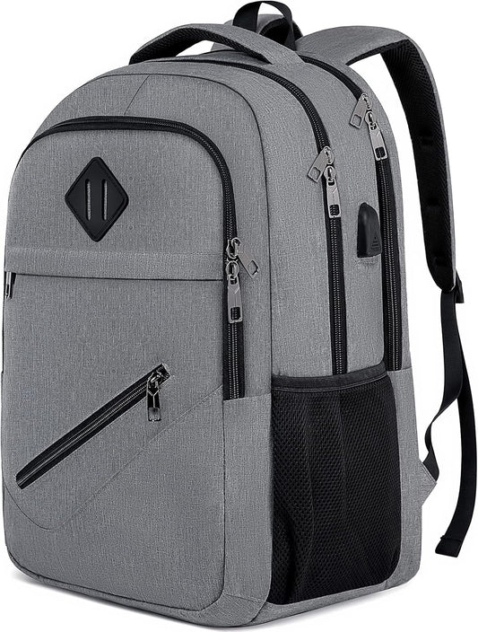 Backpack for Men and Women, School Backpacks for Teen Boys & Girls, Student Bookbag Fits 15.6 Inch Laptop with USB Charging Port, Water Resistant Travel Backpack, Sturdy Anti Theft Computer Bag Gifts