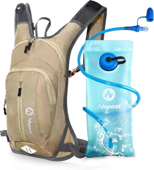 Nepest Hydration Pack Backpack for Women & Men, Lightweight Water Backpack with 2L Water Bladder for Hiking Cycling Running Biking