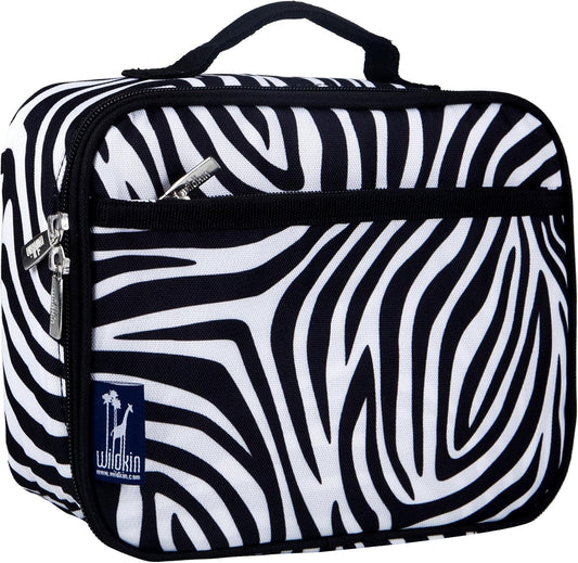 Wildkin Kids Insulated Lunch Box – Durable and Reusable for School & Travel - Zebra