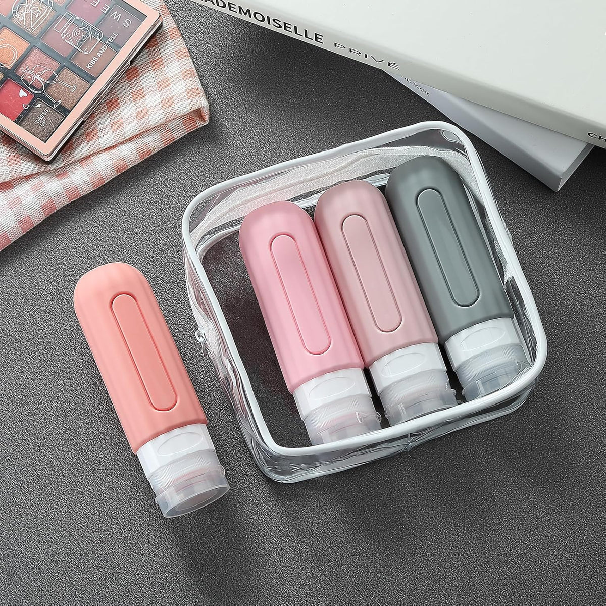 16 Pack Travel Bottles Set for Toiletries, Leakproof Travel Containers for Toiletries TSA Approved Silicone Travel Accessories Squeezable Refillable 3oz for Shampoo Conditioner Lotion