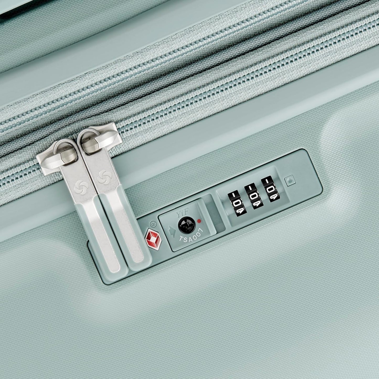 Samsonite Elevation Plus - Carry-On Hardside Luggage - Scratch Resistant Polypropylene Shell, RightHeight™ Adjustable Handle, Integrated AirTag Holder, TSA Lock, WetPak™ Compartment - Cypress Green
