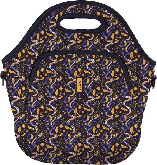 Sok It LunchTote Zippered Bag Insulated Neoprene Caddy (Celestial Slither, X-Large 6.5 Quart Lunch Tote)
