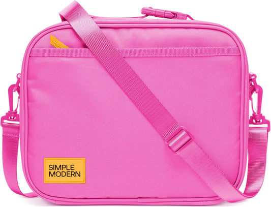 Simple Modern Hadley with Shoulder Strap | Lunch Box for Kids, Teens, and Adults | Insulated Bag for Girls, Boys, Women, Men | Meal Containers with Exterior and Interior Pockets | Raspberry Vibes